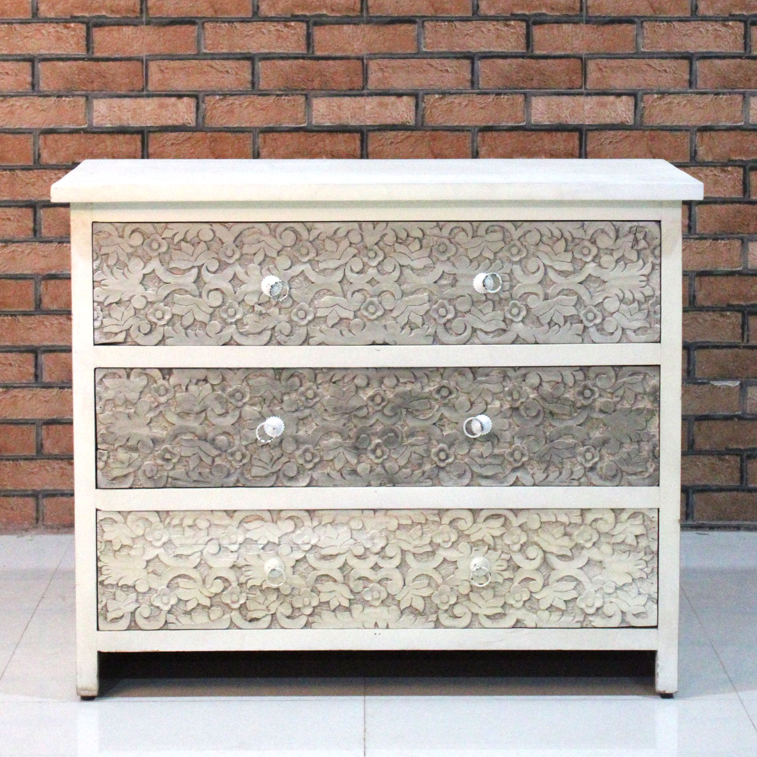 Wooden Carved Drawer Chest with 3 Drawers - popular handicrafts